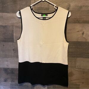 VAN HEUSEN white/black color block sweater vest, Sz XL